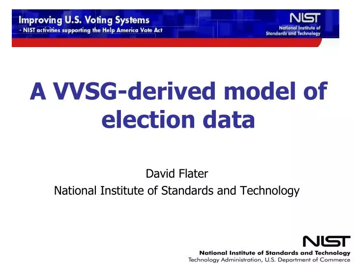 a vvsg derived model of election data