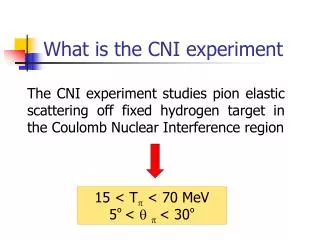 What is the CNI experiment