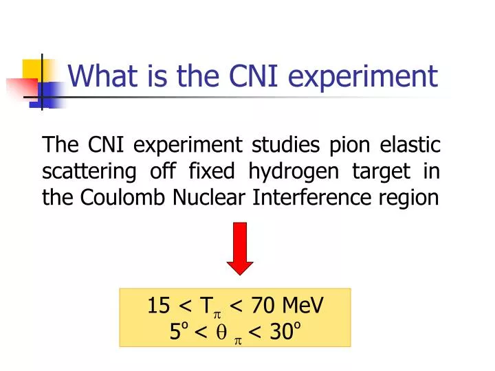 what is the cni experiment