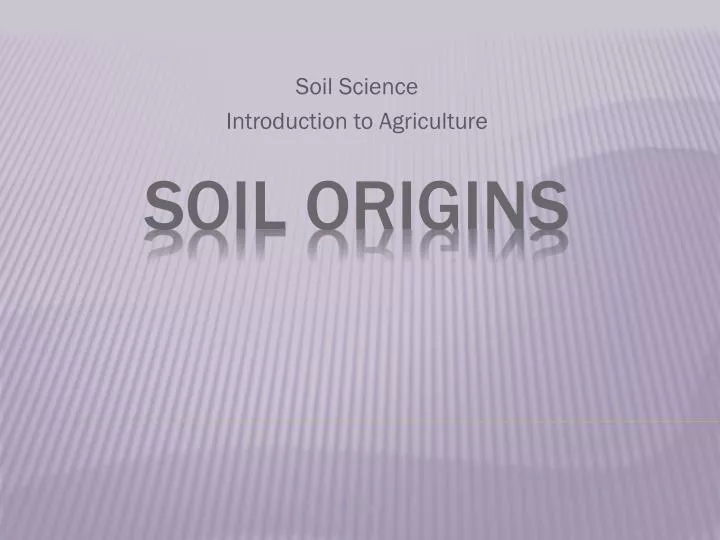 soil science introduction to agriculture