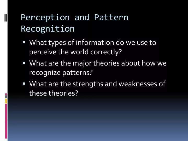 perception and pattern recognition