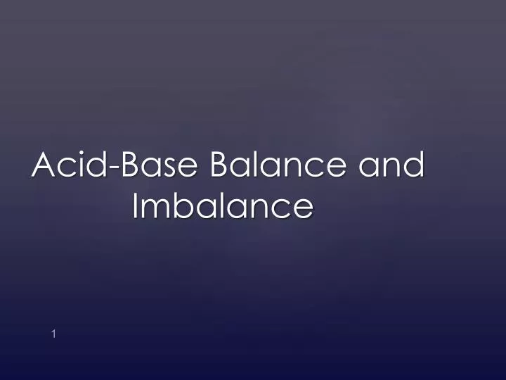 acid base balance and imbalance