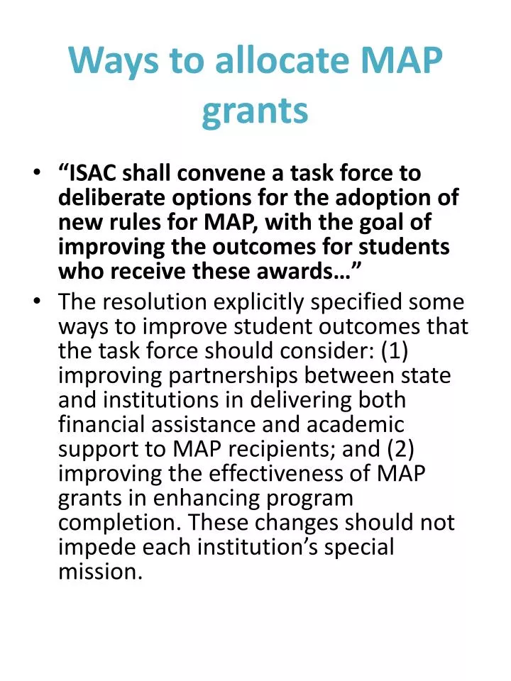 ways to allocate map grants