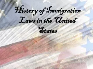 History of Immigration Laws in the United States
