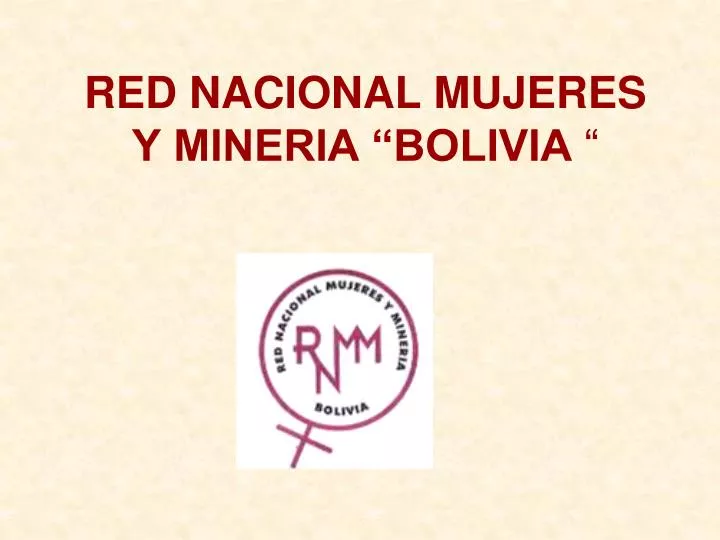 red nacional mujeres y mineria bolivia