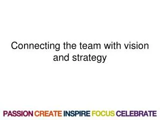 Connecting the team with vision and strategy