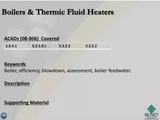 Boilers &amp; Thermic Fluid Heaters