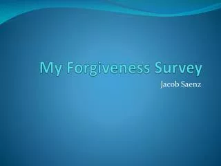 My Forgiveness Survey