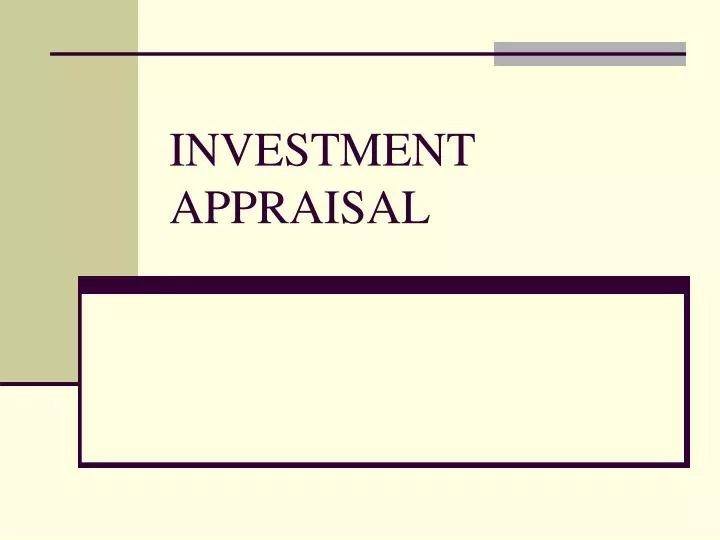 investment appraisal