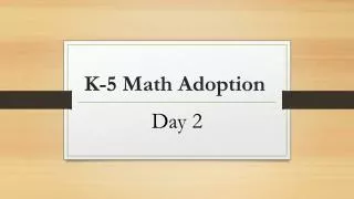 K-5 Math Adoption