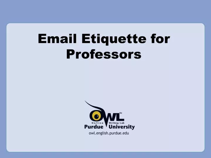 email etiquette for professors