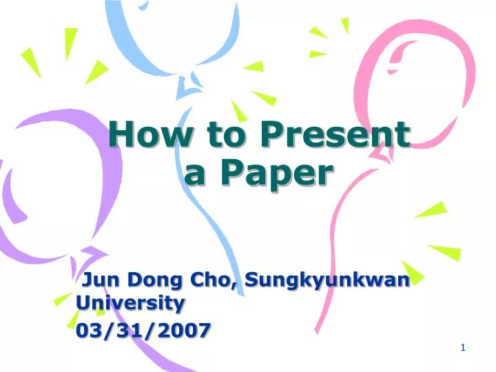 how to present a paper