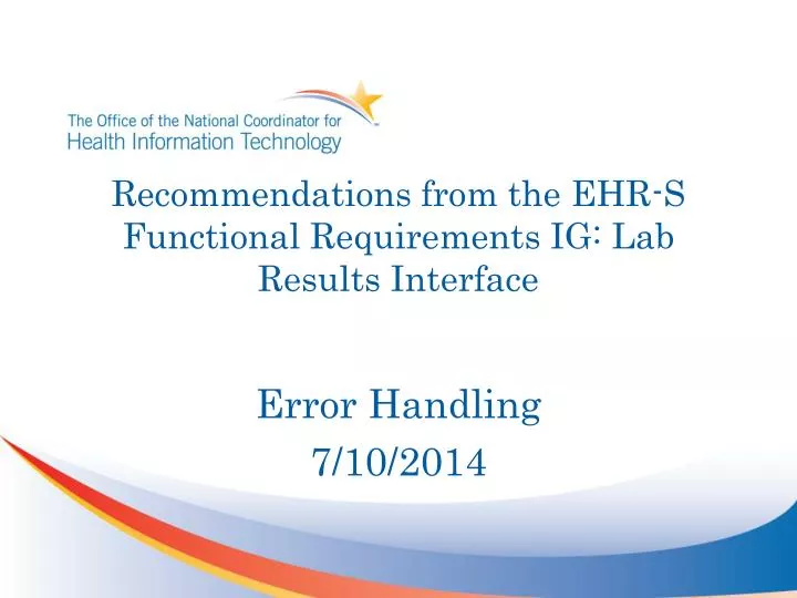 recommendations from the ehr s functional requirements ig lab results interface