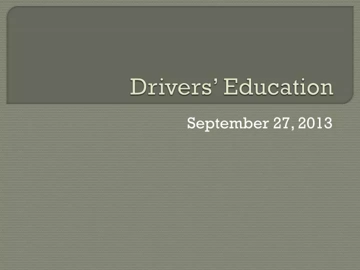 drivers education