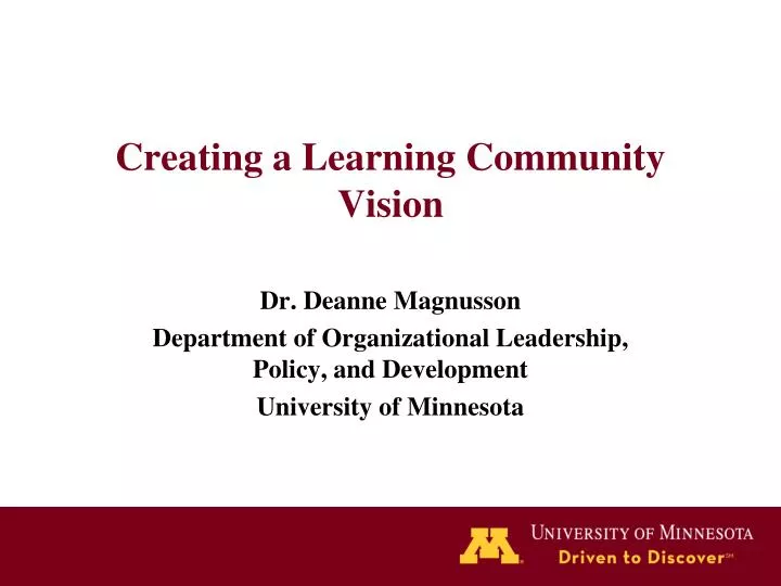 creating a learning community vision