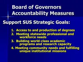 Board of Governors Accountability Measures