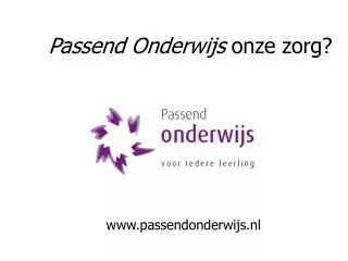 passend onderwijs onze zorg