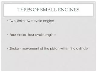 Types of small engines