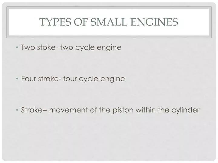 types of small engines