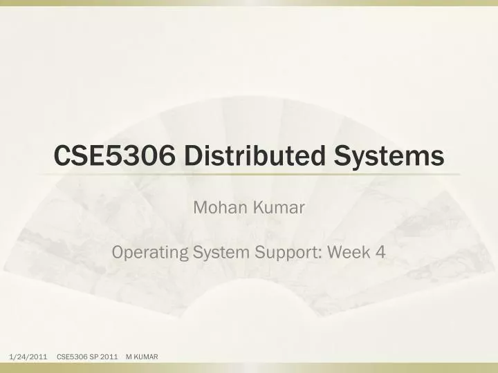 cse5306 distributed systems