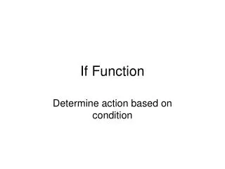 if function