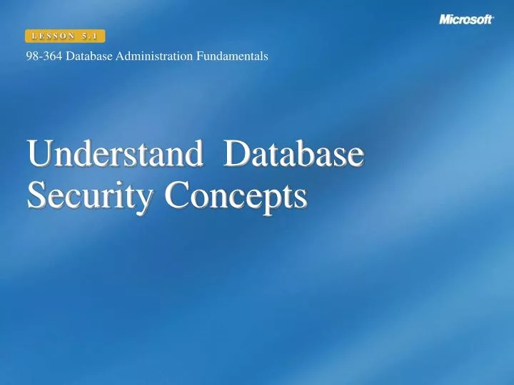 understand database security concepts