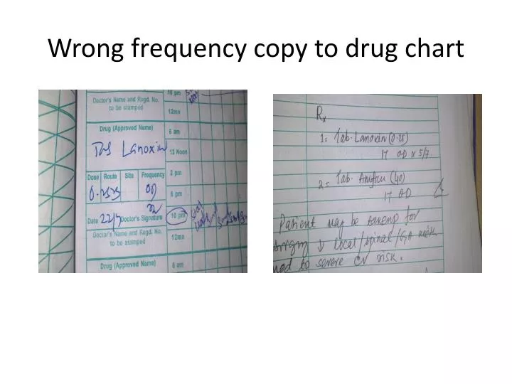 wrong frequency copy to drug chart