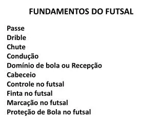 fundamentos do futsal
