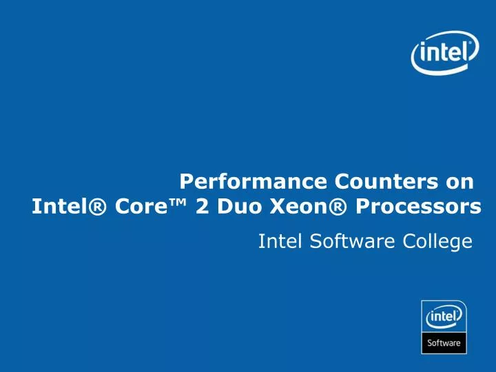 performance counters on intel core 2 duo xeon processors
