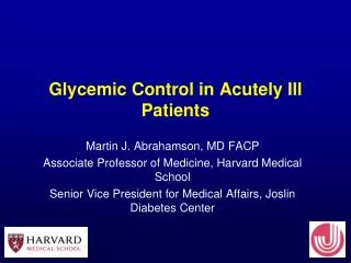 Glycemic Control in Acutely Ill Patients