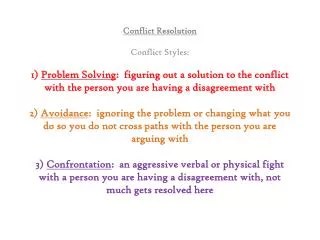 Conflict Resolution