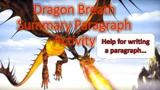 Dragon Breath Summary Paragraph Activity