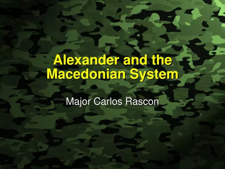 alexander and the macedonian system