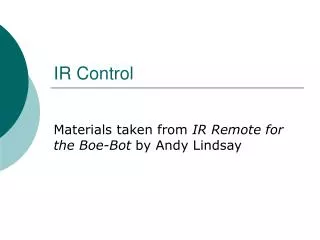 IR Control