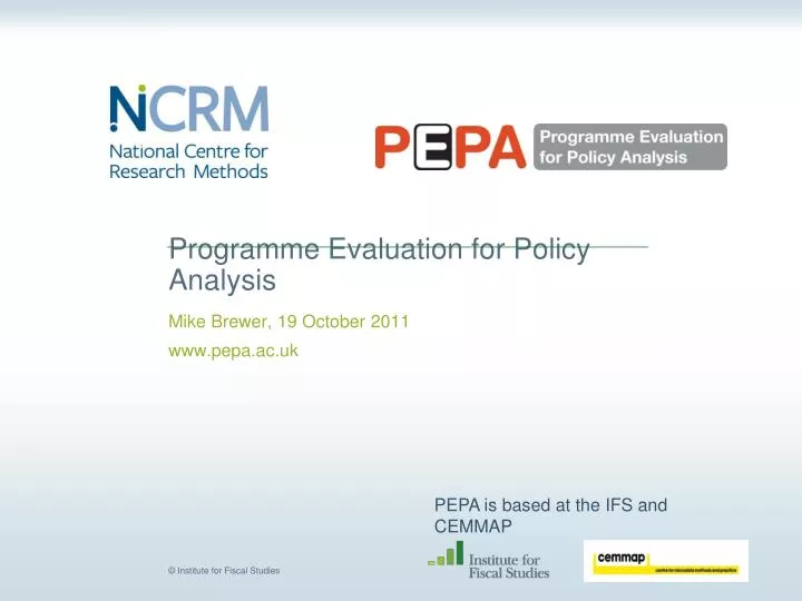 programme evaluation for policy analysis