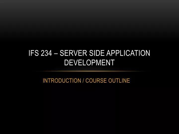 ifs 234 server side application development