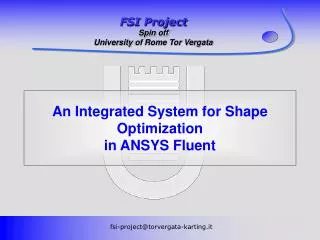 An Integrated System for Shape Optimization in ANSYS Fluent