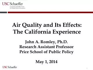 Air Quality and Its Effects: The California Experience