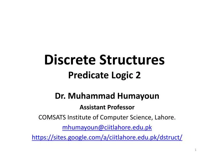 discrete structures predicate logic 2