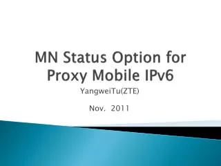 MN Status Option for Proxy Mobile IPv6