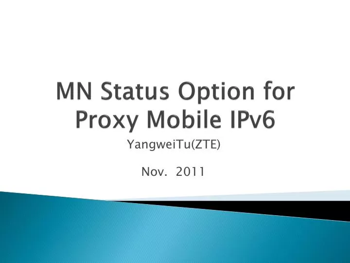 mn status option for proxy mobile ipv6