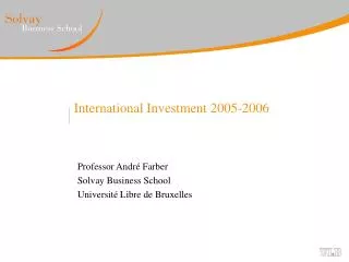 International Investment 2005-2006