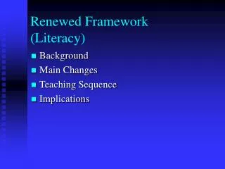 Renewed Framework (Literacy)