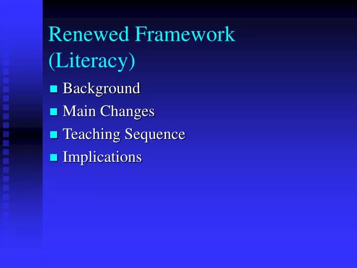 renewed framework literacy