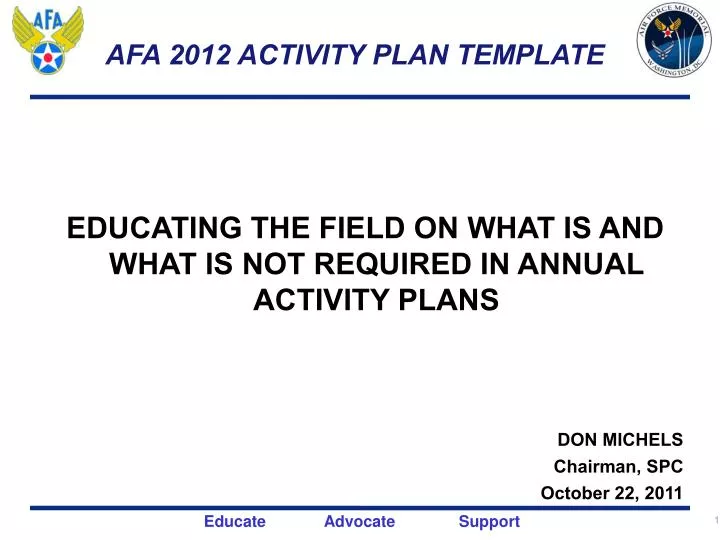 afa 2012 activity plan template