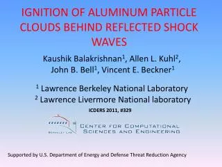 IGNITION OF ALUMINUM PARTICLE CLOUDS BEHIND REFLECTED SHOCK WAVES