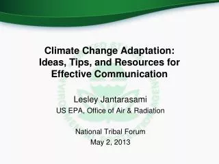 Climate Change Adaptation: Ideas, Tips, and Resources for Effective Communication