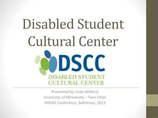 Disabled Student Cultural Center