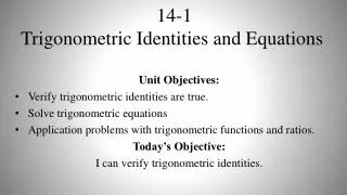 14-1 Trigonometric Identities and Equations