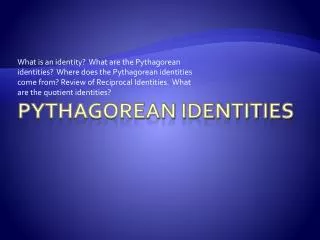 pythagorean identities